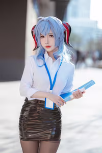 Coser Xian Nu Yue: Ganyu Genshin Impact Cosplay - Alluring Beauty in Unique Attire-13
