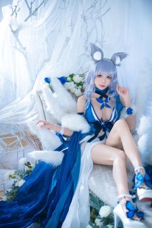 Coser Tomoyo Azur Lane Shinano Dress Cosplay Captivates Elegant Fantasy Anime Waifu-18