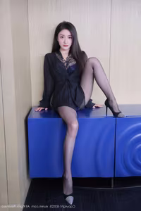 XiuRen No.10382 Annie_baby: Captivating Allure in Sheer Black and Elegant Pose-0