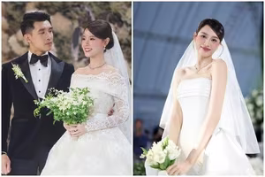 Witness Do Thi Ha's enchanting transformation into a radiant princess in a stunning white wedding gown-5