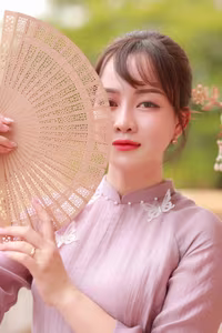 XVG No.46: Ethereal Grace: Vietnamese Lady in Elegant Pastel Purple Ao Dai-1