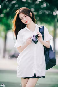 XVG No.36: Young Woman with Camera: Capturing Youthful Charm & Natural Style-11