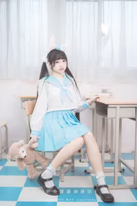 Coser Mu Mu Momo Transforms into Adorable Cinnamoroll in Sailor Uniform-7