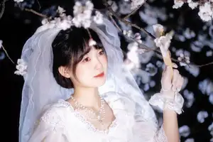 YiTuYu Vol. 8635: Ren Hai Bu's Dreamy White Dress Amidst Blossoms-4