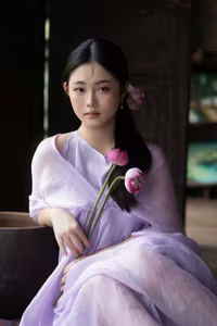 XVG No.38: Elegant Vietnamese Maiden and Pink Lotus A Portrait of Grace-12