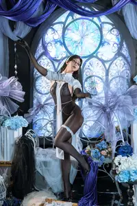 Coser Yunx1x1: Mysterious Allure of the Fallen Nun Cosplay-16