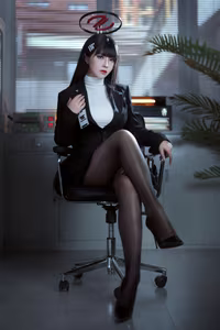 Blue Archive's Rion Tsukiduki Cosplay by Ban Ban Zi: Mysterious Charm and Professional Elegance-12