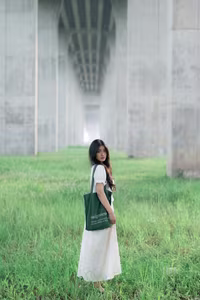 XVG No.21: Serene Moment - Asian Girl with Long Hair Immersed in Green Nature-13