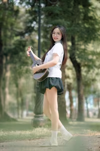 XVG No.30: Joyful Young Woman with Instrument: Endless Nature's Melody-6