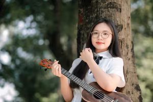 XVG No.30: Joyful Young Woman with Instrument: Endless Nature's Melody-2