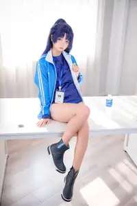 Discover the Alluring Charm of Coser Xi Huan Ai Li Ma in Yuuka's Gymnastics Outfit (56P)-32