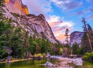 Yosemite National Park: Unforgettable View of Majestic Wild Nature and Granite Cliffs.-0