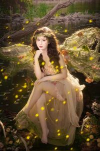 Discover Ethereal Beauty: Fairy Cosplay Amidst Sparkling Forest Lights-2