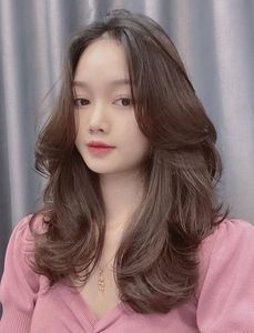 Elegant Pretty Girl with Beautiful Natural Curtain Bangs Hairstyle - Korean Style Hair Trend-10