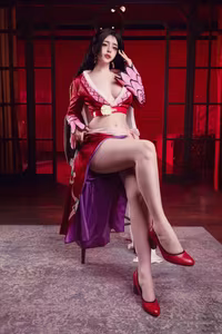 Coser Bao Zou Li Yu Wang: Alluring Boa Hancock Cosplay in Striking Red - Part07-7