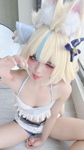 Coser@PoppaChan - Sameko Saba Cosplay: Adorable Sailor Outfit in a Lively Outdoor Setting-5