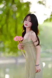 Elegant Young Woman's Gentle Beauty by Ancient Tracks: A Poetic Nature Portrait-5