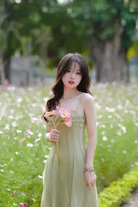 Elegant Young Woman's Gentle Beauty by Ancient Tracks: A Poetic Nature Portrait-6