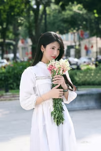 VGU No.58: Elegant Beauty of a Vietnamese Girl: Gentle, Pristine Smile in Sunlight.-6