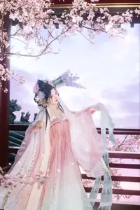 Discover Qi Qi's Ethereal Beauty: Hanfu under Cherry Blossoms. YiTuYu Art Language Vol.8650 Collection.-0