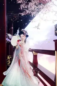 Discover Qi Qi's Ethereal Beauty: Hanfu under Cherry Blossoms. YiTuYu Art Language Vol.8650 Collection.-22