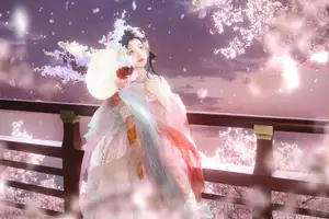 Discover Qi Qi's Ethereal Beauty: Hanfu under Cherry Blossoms. YiTuYu Art Language Vol.8650 Collection.-5