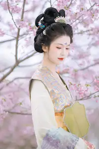 Discover Ke Ke K's Timeless Hanfu Beauty Amidst Romantic Cherry Blossoms Vol.8528-7