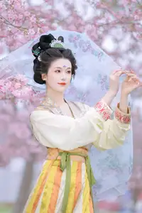 Discover Ke Ke K's Timeless Hanfu Beauty Amidst Romantic Cherry Blossoms Vol.8528-12