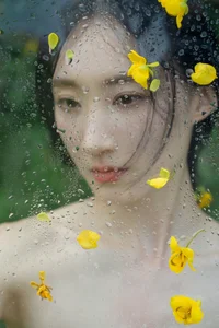 Elegant Art Photography Vol.9121 Featuring A Ji Yuan Zi: A Stunning Portrait Collection Amidst Blooming Yellow and Green Locust Flowers-17