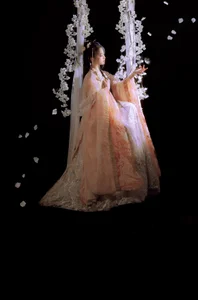 Ethereal Garden Portrait Photography: Art Language Vol.9116 Featuring Model Zhi on a Floral Swing – Aesthetic Outdoor Photoshoot Inspiration-9