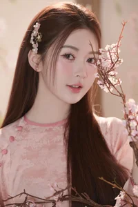 Graceful Muse in Pastel Pink Traditional Silk-4