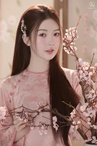 Graceful Muse in Pastel Pink Traditional Silk-10