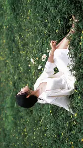 VGU No.173: Discover the serene beauty of a dreamy girl with white roses in the morning sun.-11