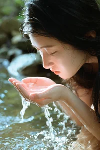 Serene Summer Portrait Photography: Ye Zhi Zhi Zhi in YiTuYu Art Language Vol.9104 - Aesthetic Nature and Stream Side Fashion Inspiration-0