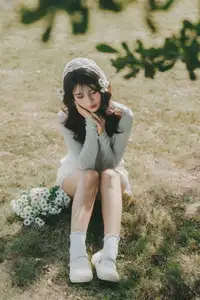 Ethereal Beauty: Young Woman in White Lace Dress Amidst Daisy Field Under Summer Sun-8