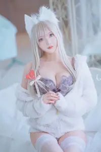 Coser Kurotia Kuro: Sweet Charm in Pure KEMOMIMI WHITE Lingerie (56P)-30
