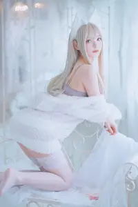 Coser Kurotia Kuro: Sweet Charm in Pure KEMOMIMI WHITE Lingerie (56P)-23