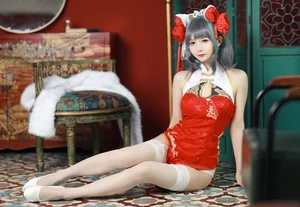 Stunning Azur Lane Cheshire Cosplay by 51 Jiang: Elegant Lunar New Year Qipao Collection and Spring Festival Aesthetic Photography-5