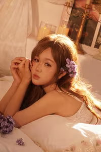 Dreamy Girl Bathed in Morning Light: Ethereal Beauty in a Romantic Setting 1000021061-0