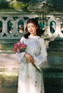 VGU No140 Explore the Graceful Vietnamese Beauty An Elegant Girl Amidst Ancient Architecture Traditional Charm That Captivates-18