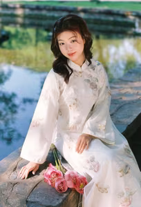 VGU No140 Explore the Graceful Vietnamese Beauty An Elegant Girl Amidst Ancient Architecture Traditional Charm That Captivates-2