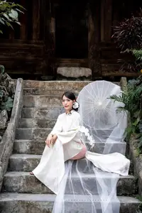 Elegant Asian Beauty: A Portrait of Grace with Traditional Paper Umbrella - Captivating Serenity-7