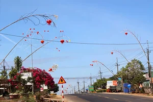 Vibrant Tet Traditions: Discover the Colorful Lunar New Year Bamboo Poles (Cay Neu) Along the Scenic Roads of Gia Lai, Vietnam-4
