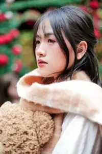 Cozy Christmas Reading: Young Woman and 'How to Win Friends' Book-7