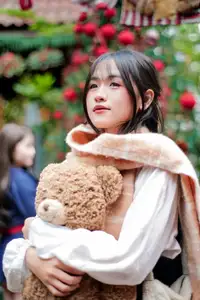 Cozy Christmas Reading: Young Woman and 'How to Win Friends' Book-5