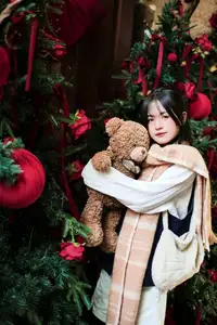 Cozy Christmas Reading: Young Woman and 'How to Win Friends' Book-10