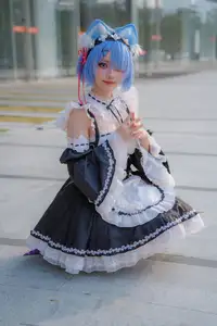 Coser Hua Qi Hana's Adorable Cat Rem Cosplay at Anime Carnival-17