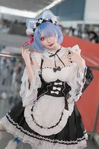 Coser Hua Qi Hana's Adorable Cat Rem Cosplay at Anime Carnival-35