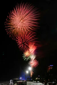 Spectacular Lunar New Year Fireworks Display: Celebrating the Year of the Horse with Vibrant Pyrotechnics and City Skyline Views-8
