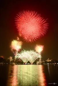 Spectacular Lunar New Year Fireworks Display: Celebrating the Year of the Horse with Vibrant Pyrotechnics and City Skyline Views-4